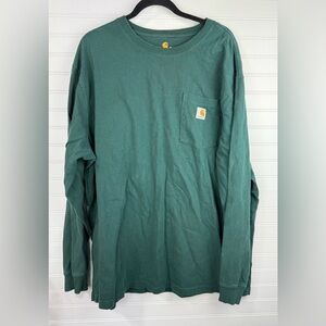 Carhartt men’s forest green original fit, long sleeve tshirt. Size XL.